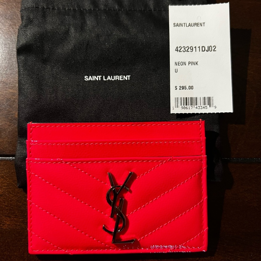 Yves Saint Laurent Neon Pink Card Holder